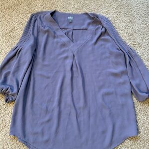Soho Purple 3/4 Sleeve Relaxed Blouse